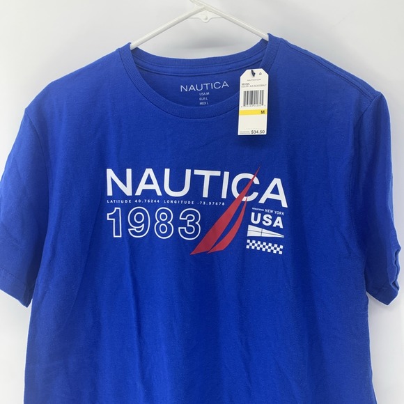 Nautica Other - New Nautica Men's T-Shirt Sea cobalt Blue Short Sleeve Size Medium 100% Cotton